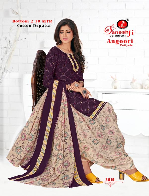 Ganeshji Angoori Patiyala Vol-3 Cotton Designer Patiyala Dress Material